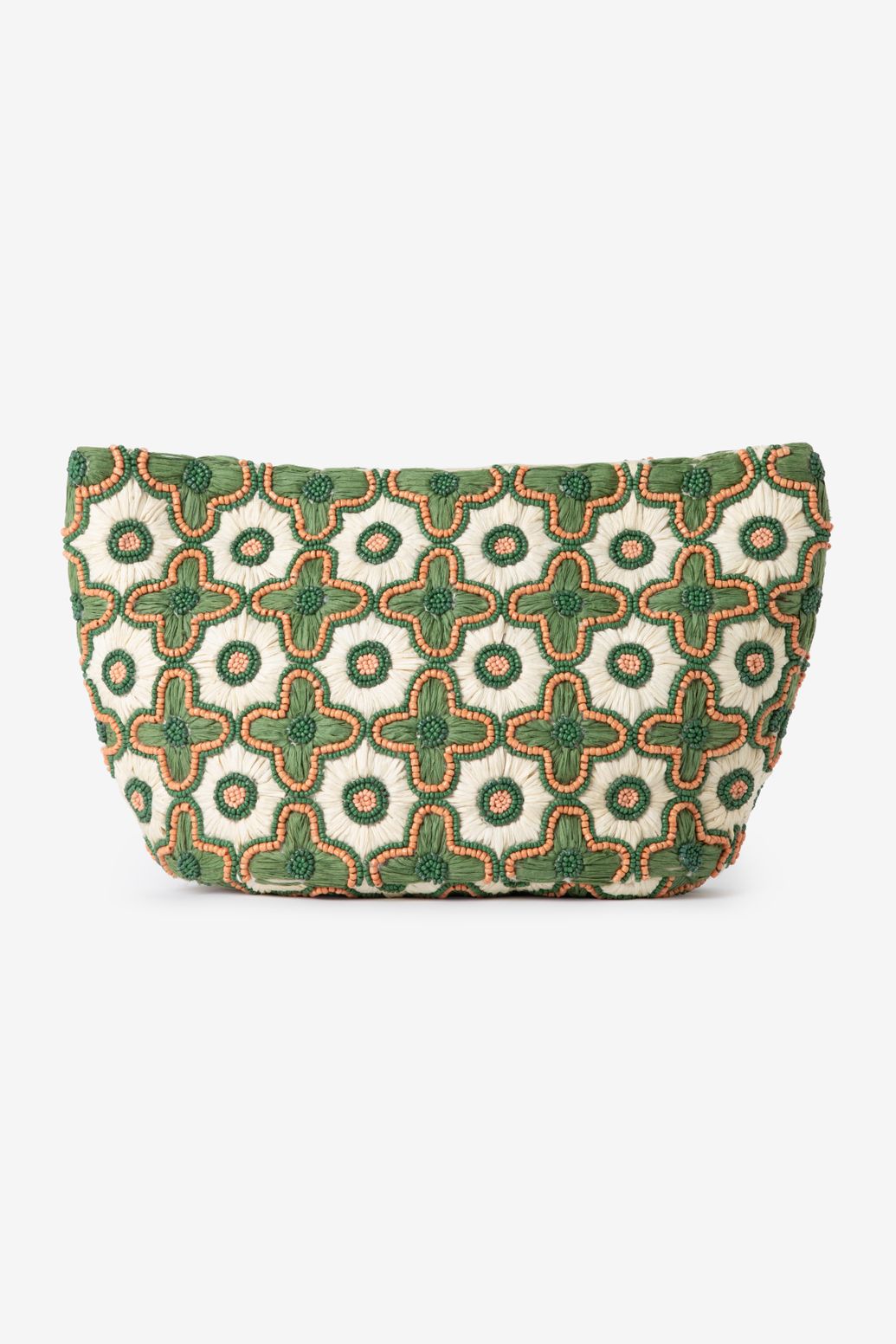 Sac en raphia avec broderies - vert