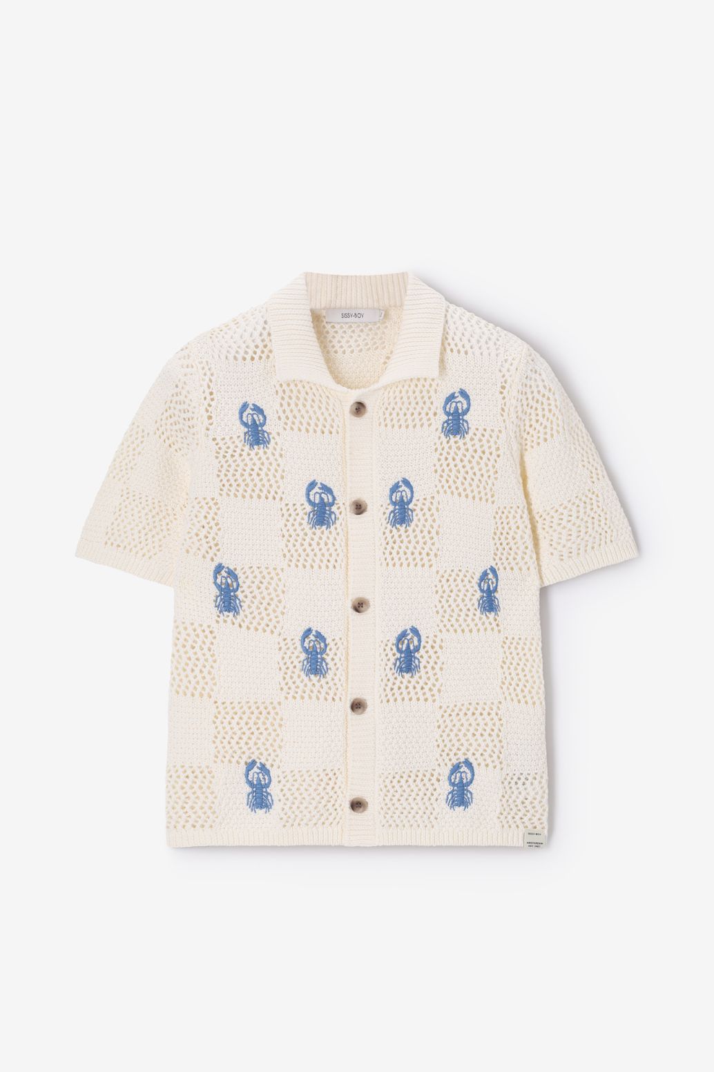Chemise tricotée avec broderies - blanc