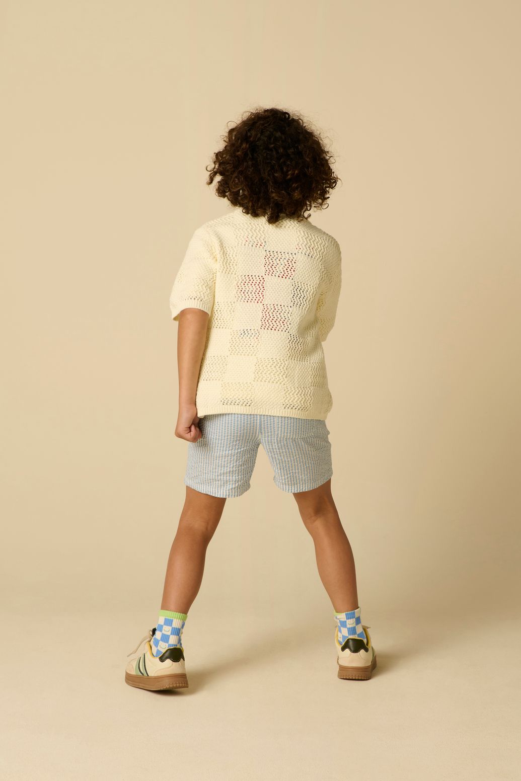 Chemise tricotée avec broderies - blanc