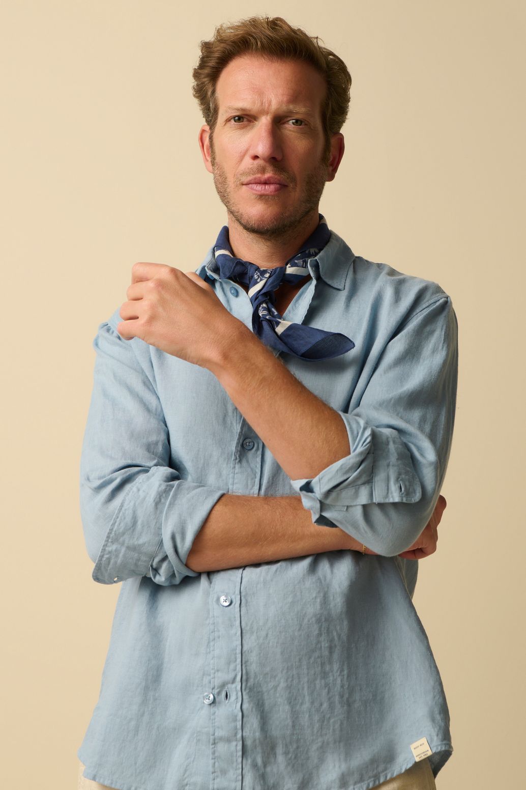 Gemustertes Tuch - blau