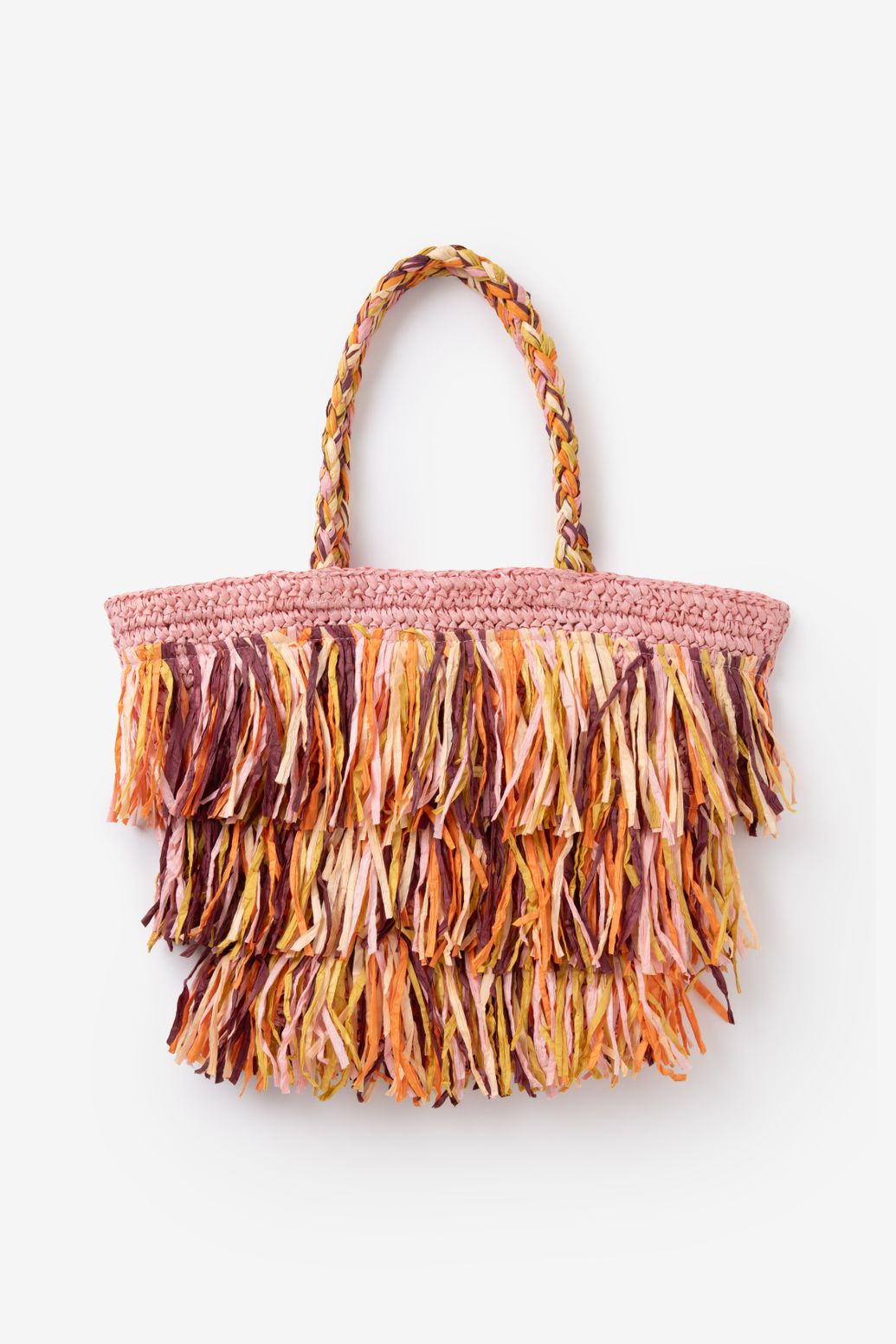Sac avec franges - rose
