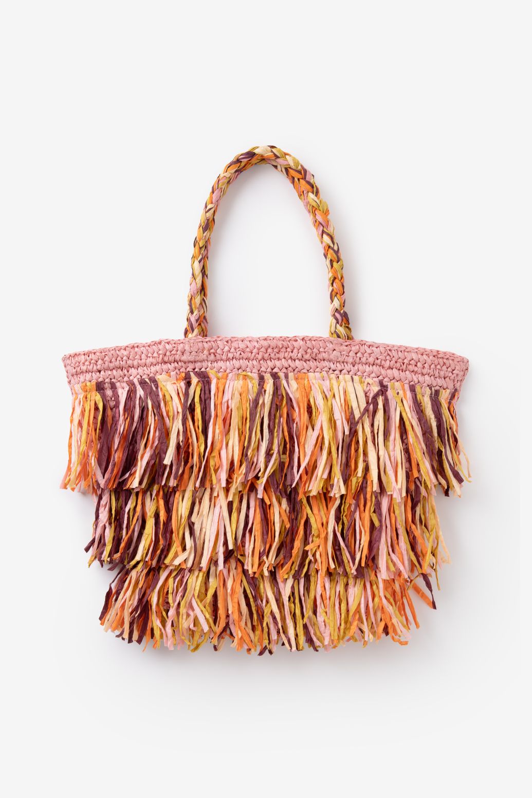 Tasche mit Fransen - rosa