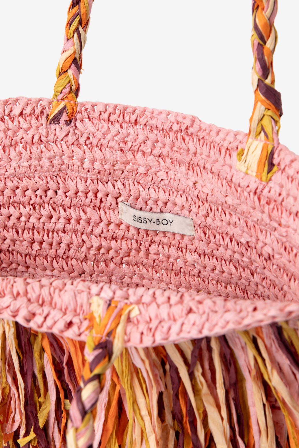 Sac avec franges - rose