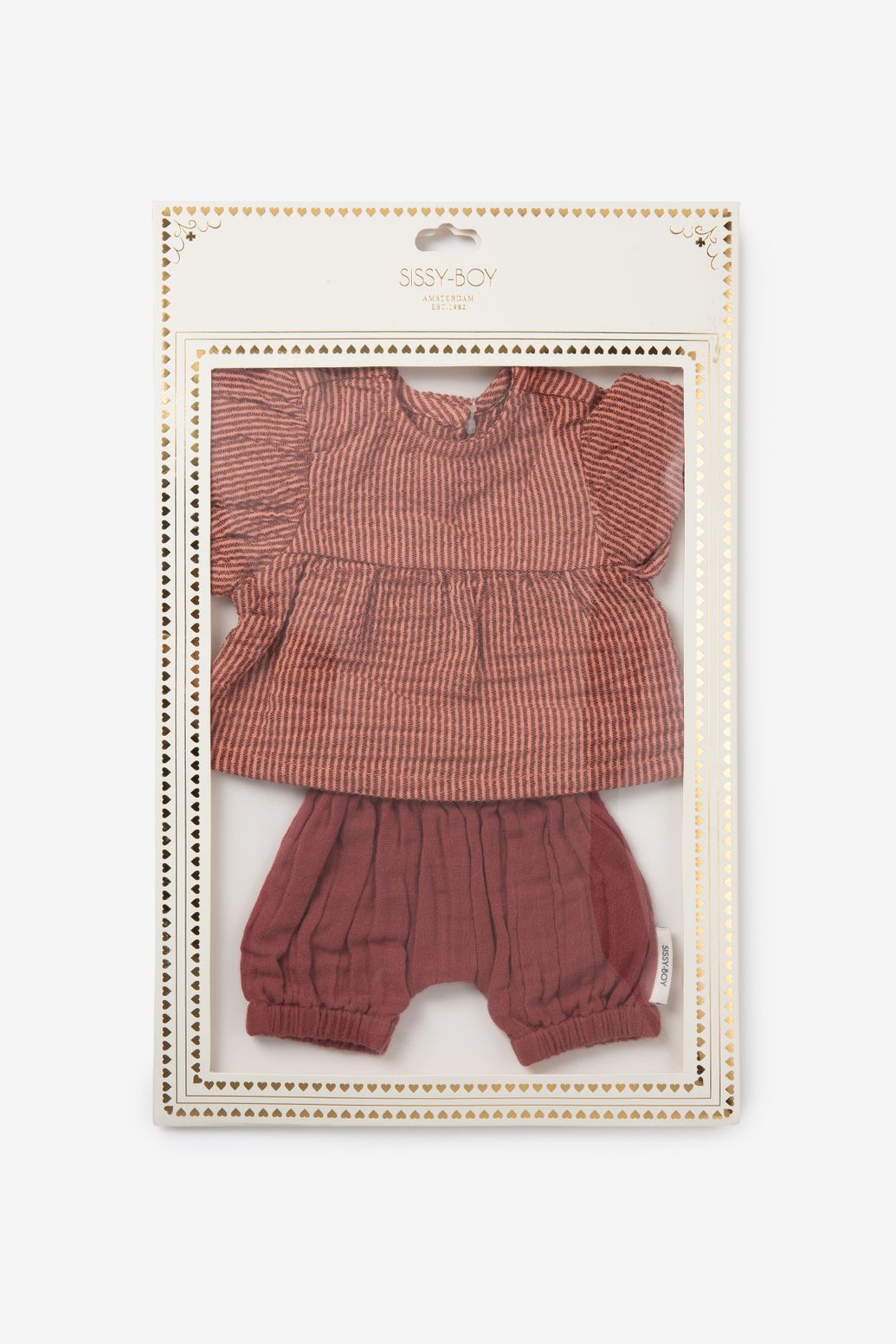 Donkerrood poppen kleding set