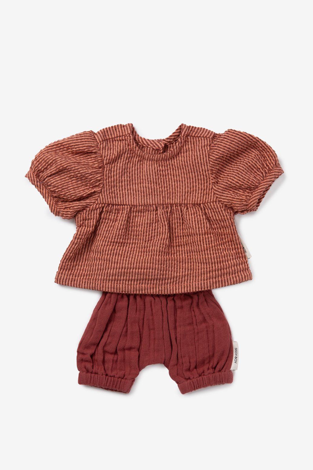 Donkerrood poppen kleding set