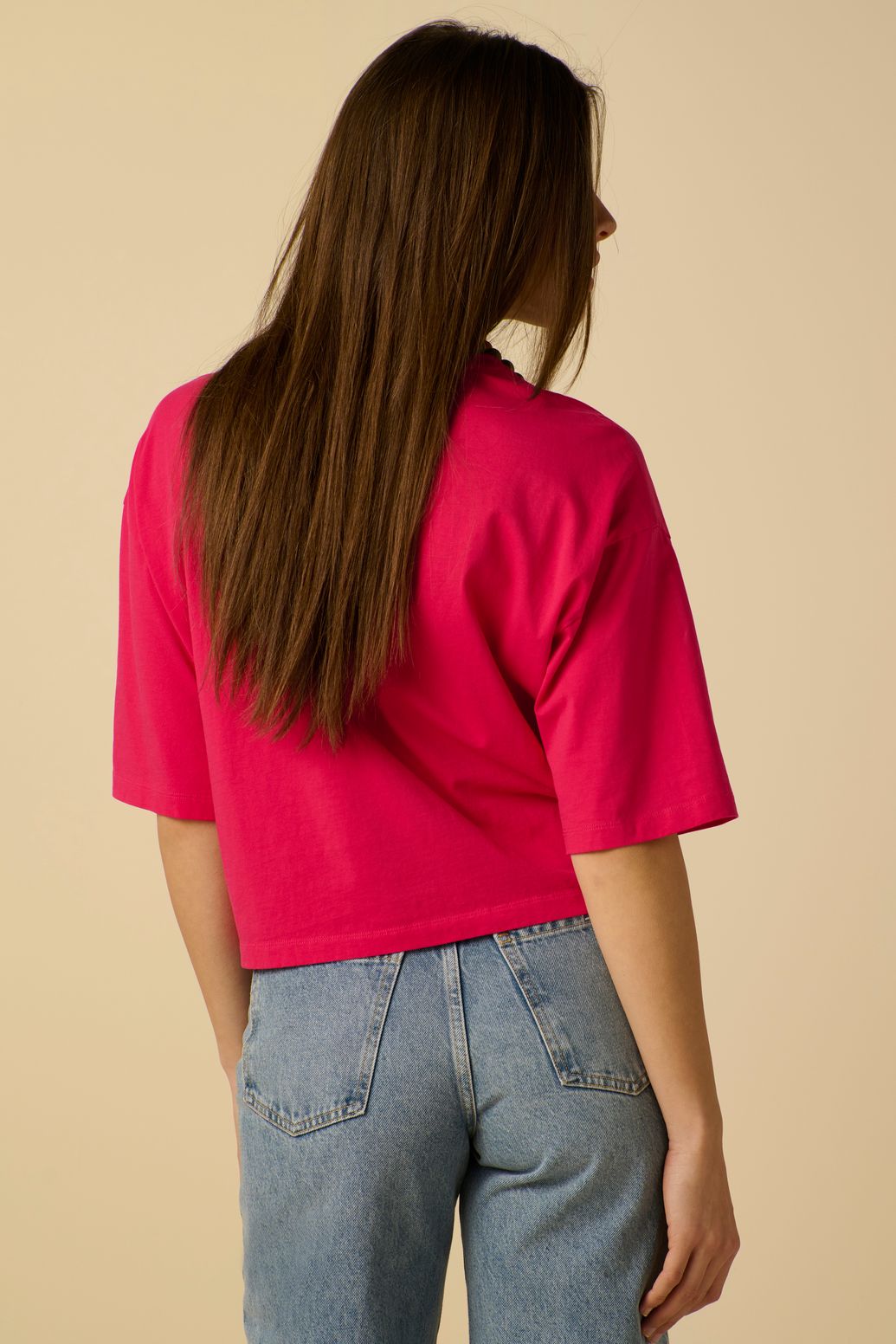 T-shirt boxy - rose foncé