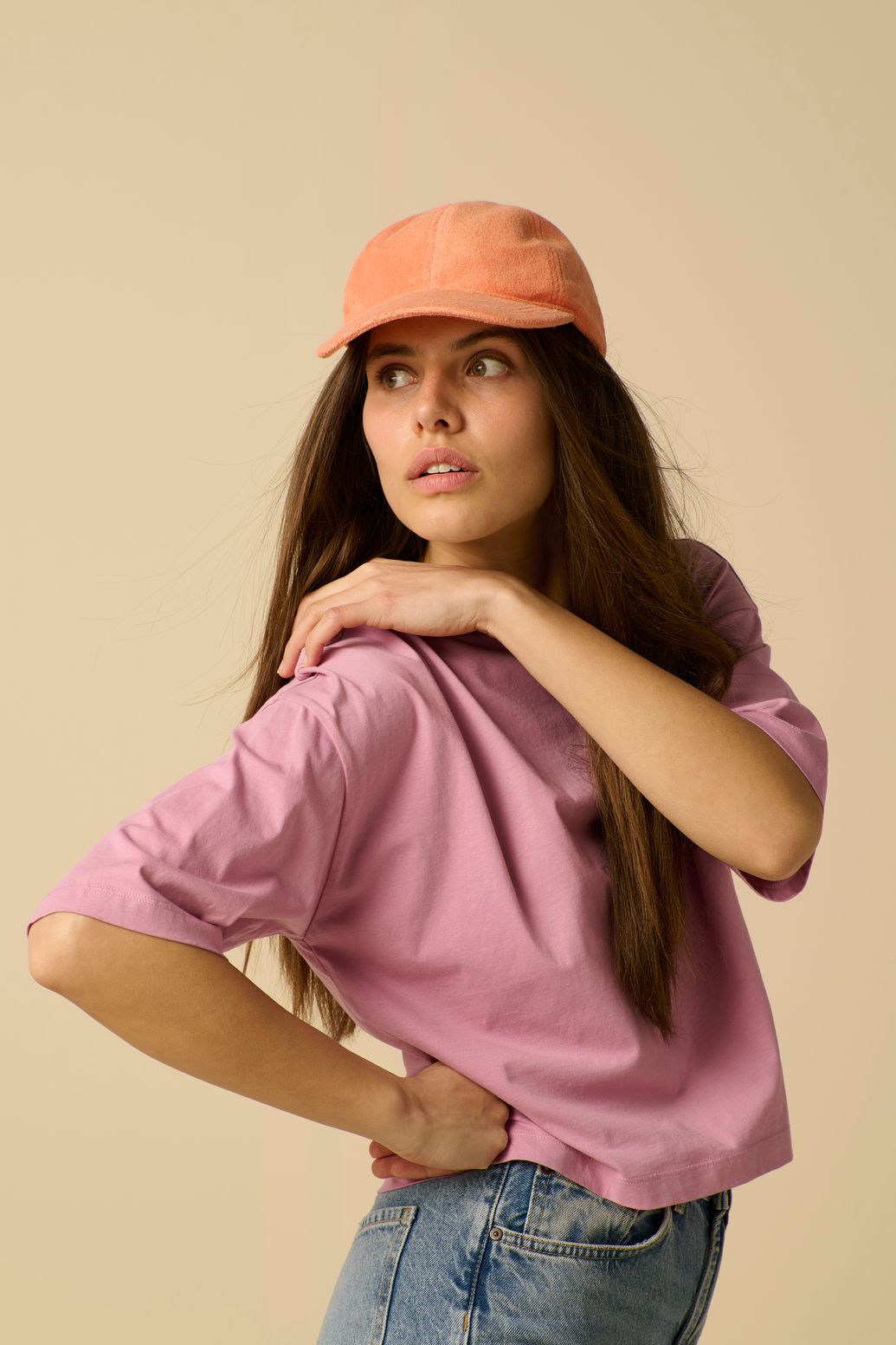Kastiges T-Shirt - lila