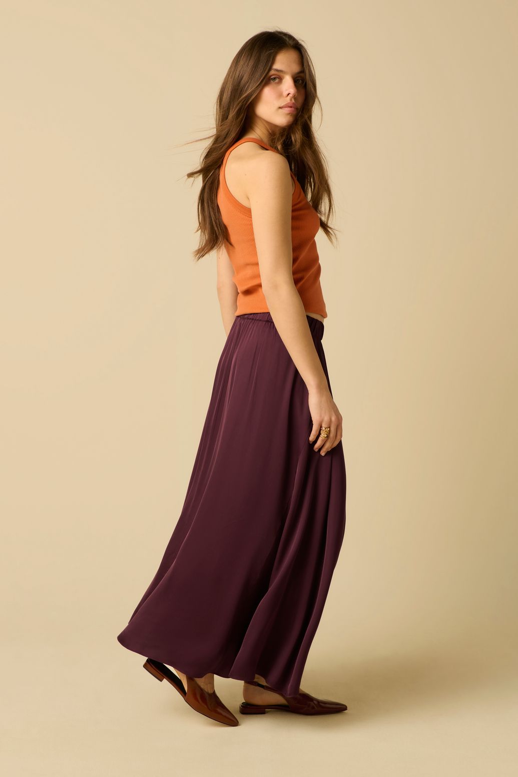 Donkeroranje halter singlet