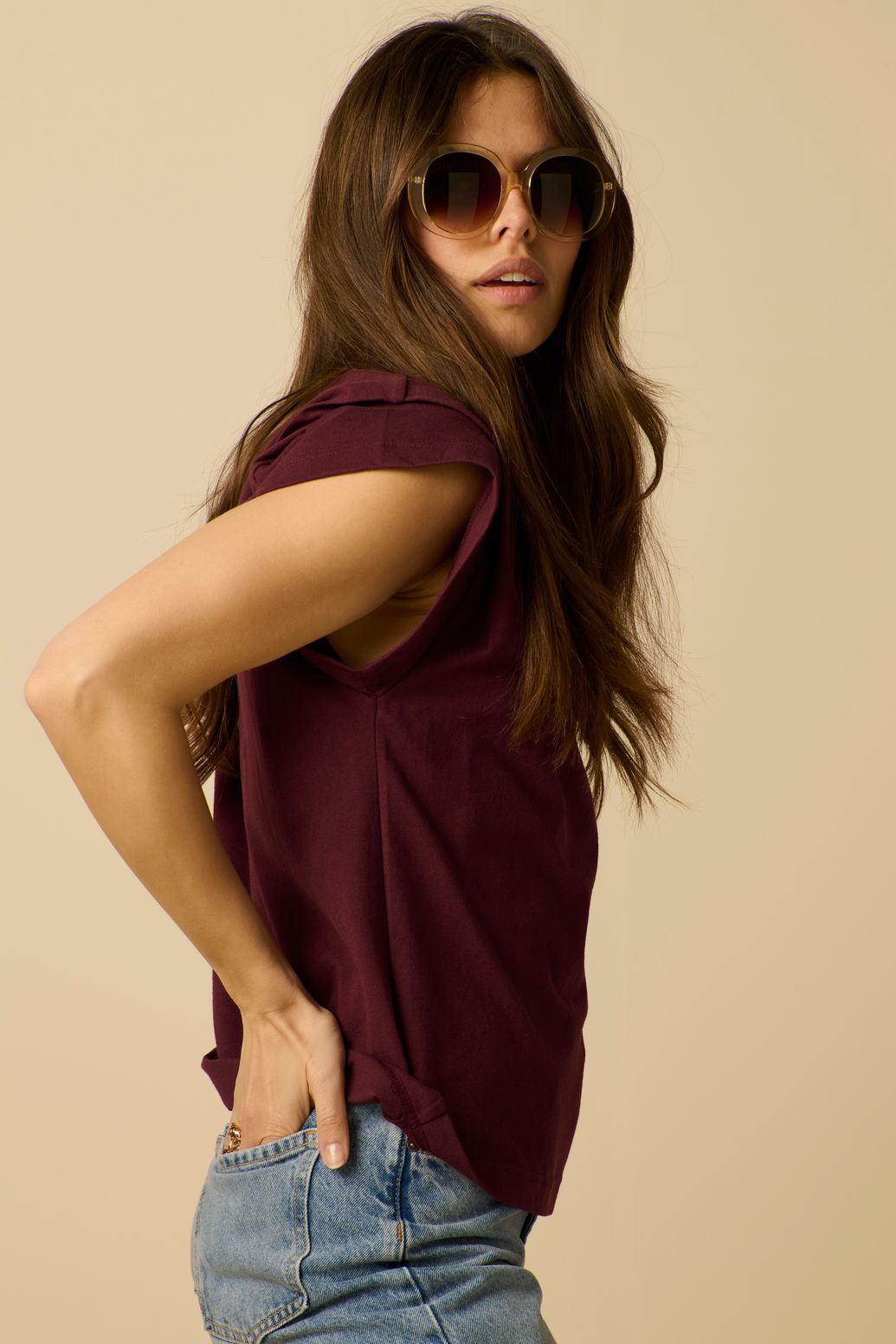 Ärmelloses Top in Oversize-Optik - lila