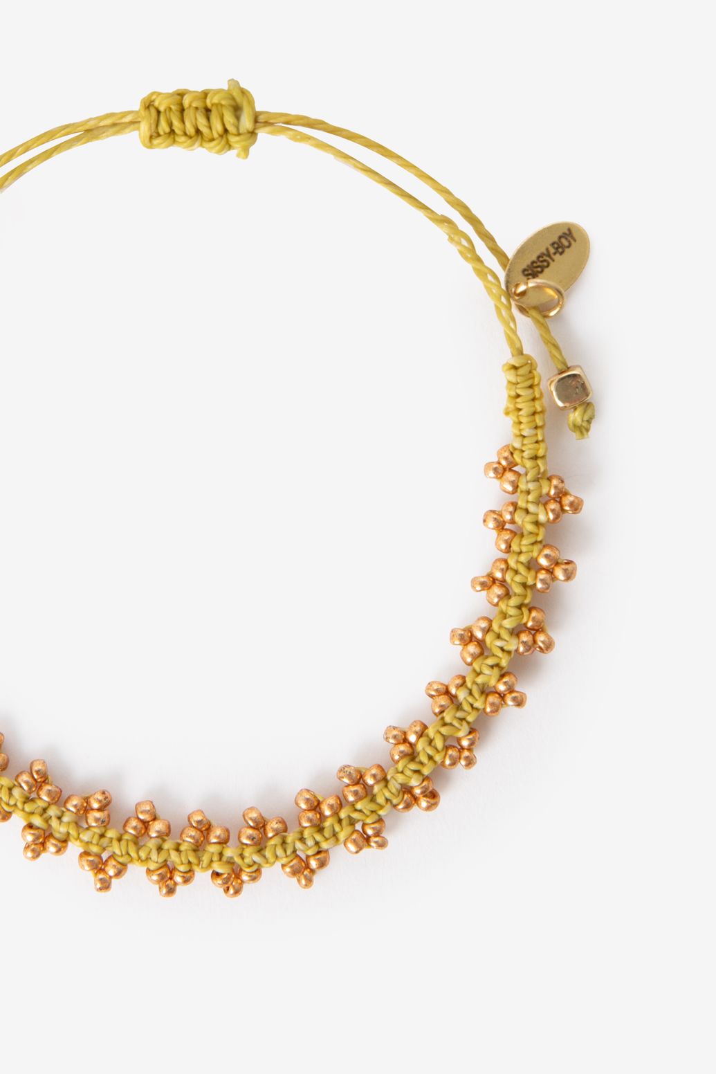 Lichtgele armband met kralen