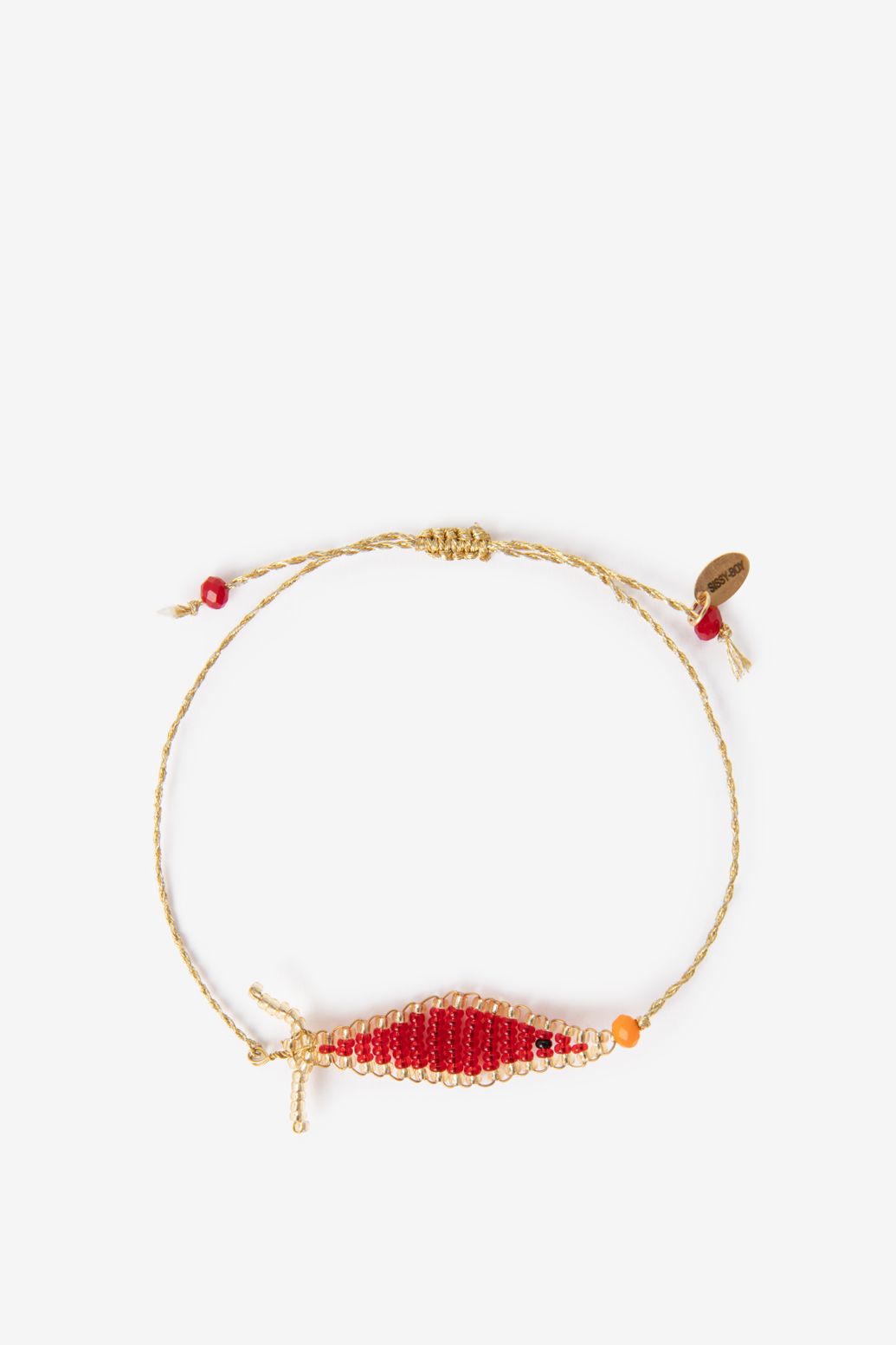 Goudkleurige vissen armband