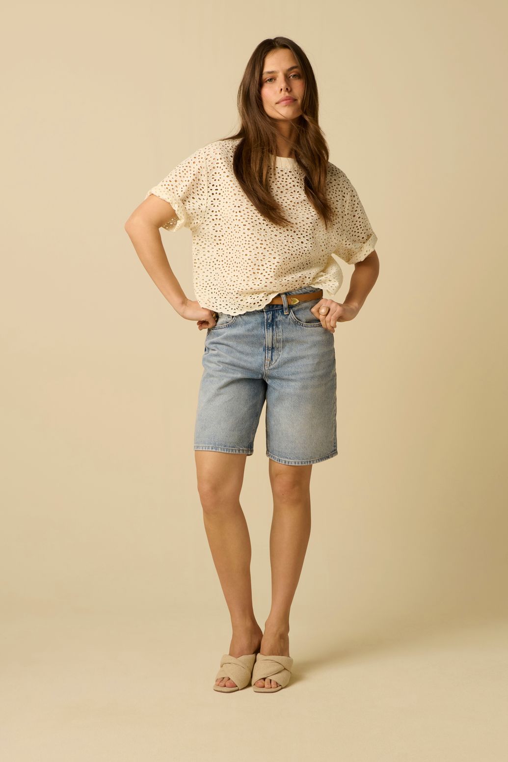 T-shirt avec broderie - blanc