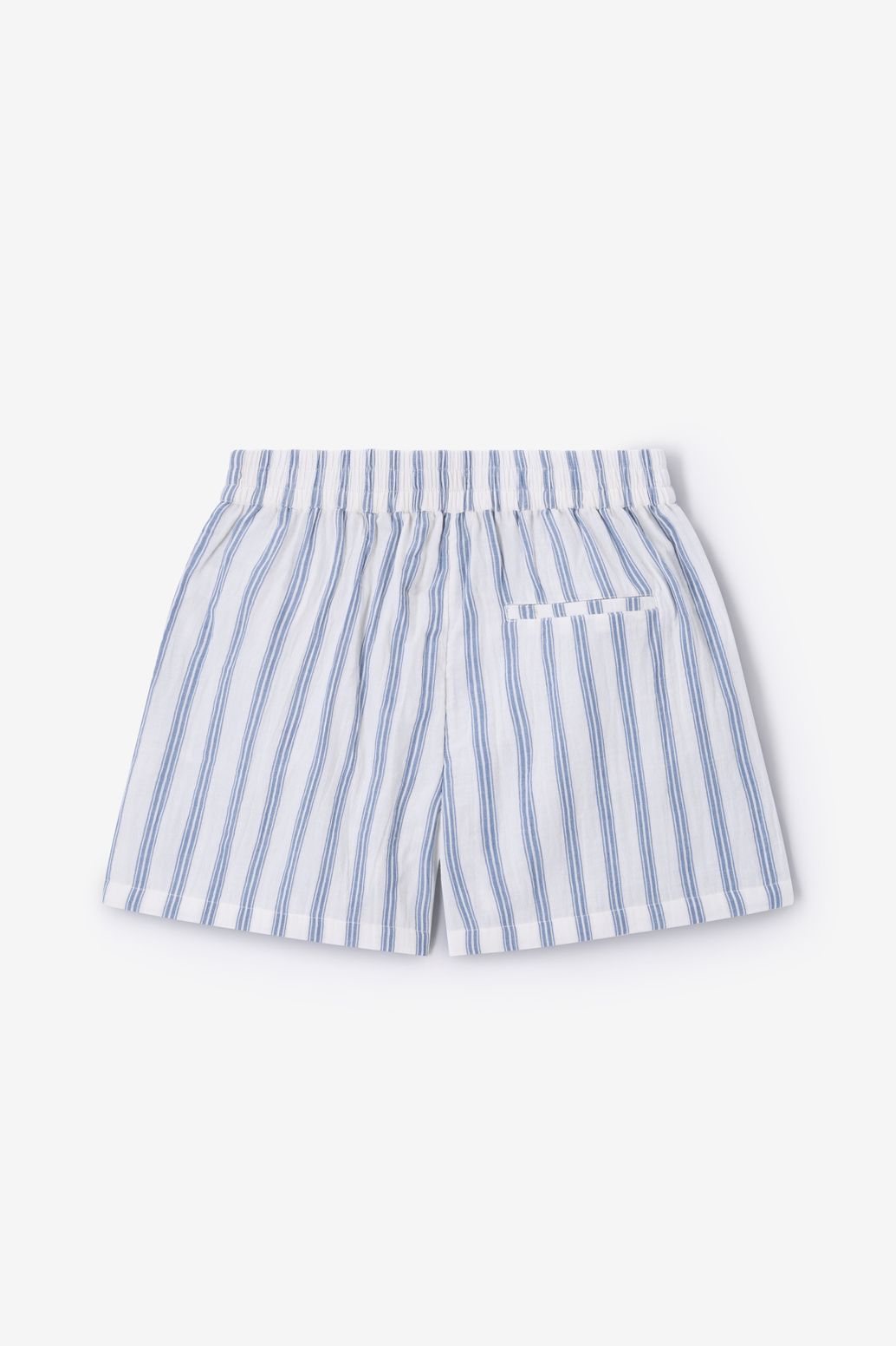 Gestreifte Musselin-Shorts - weiß
