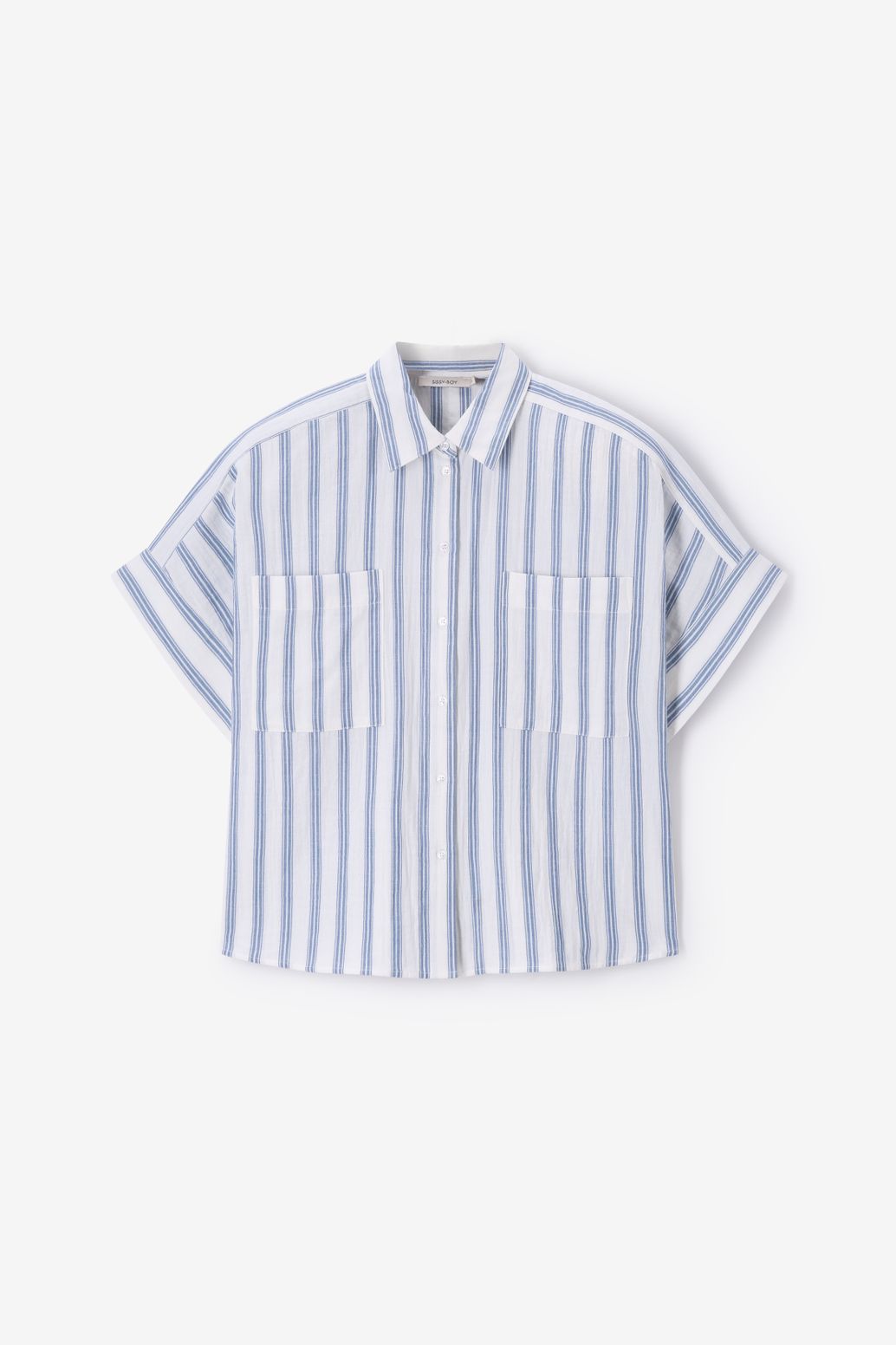 Blouse rayée en mousseline - blanc