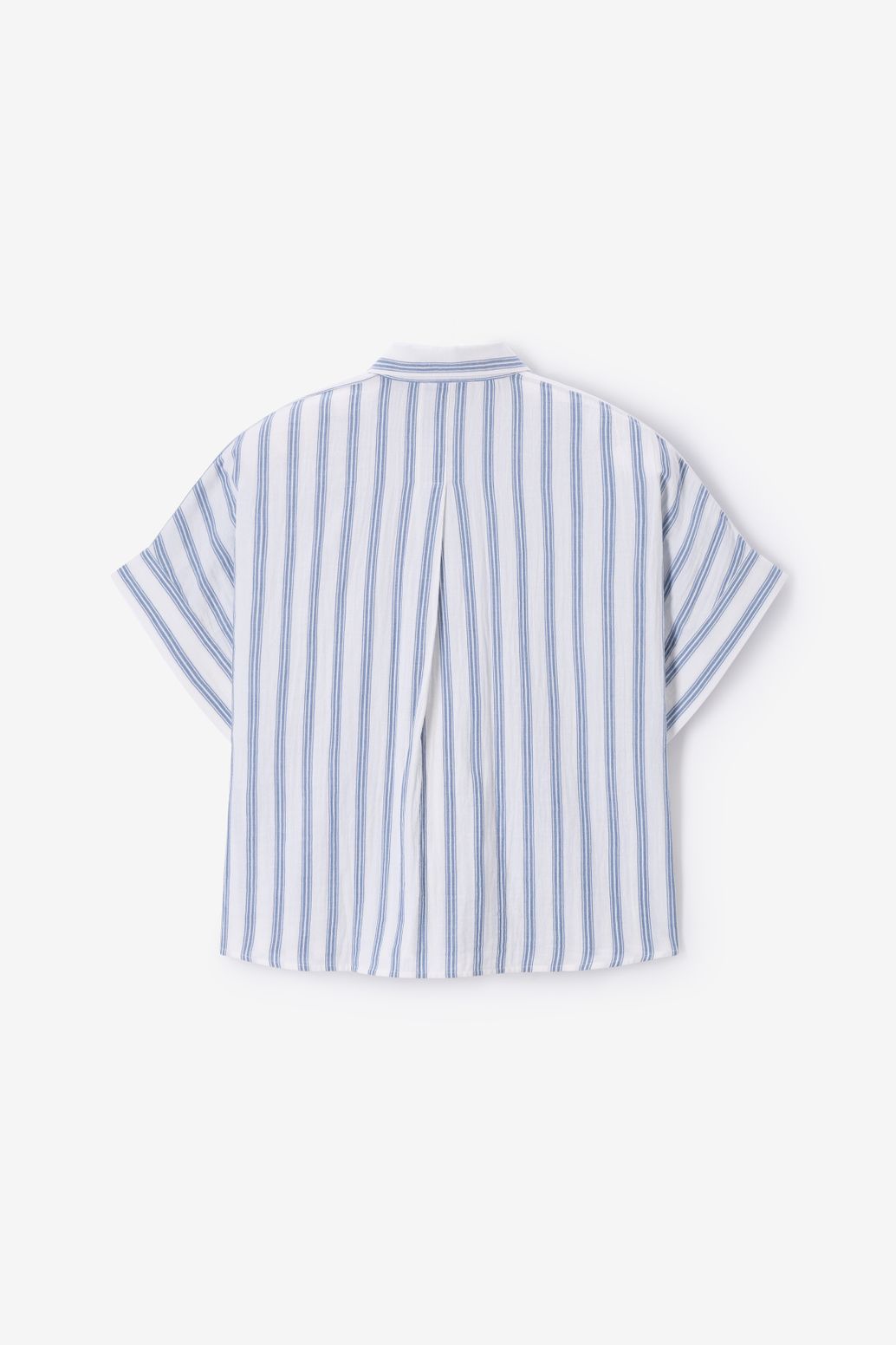 Gestreifte Musselin-Bluse - weiß