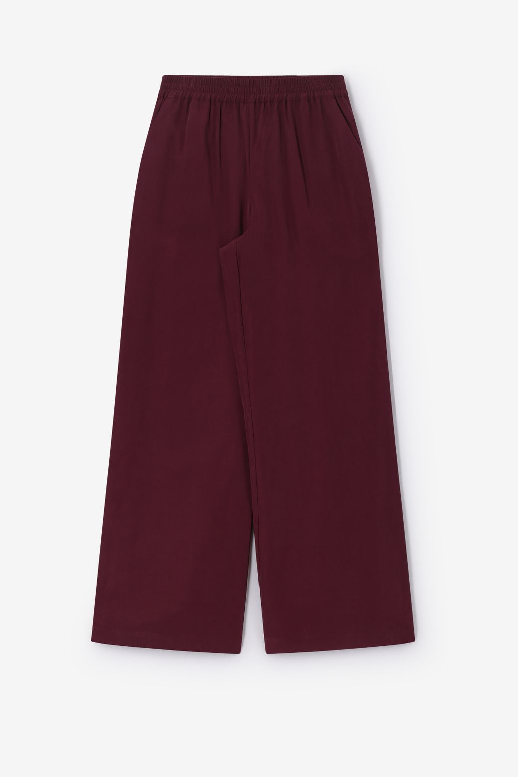 Donkerrode wide leg broek