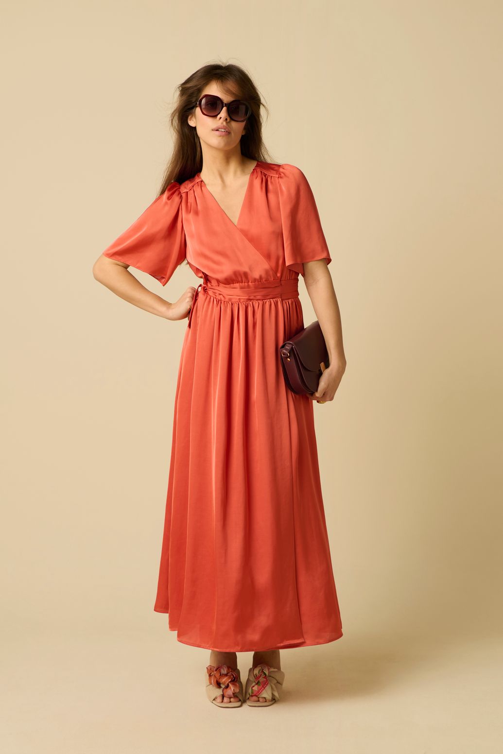 Maxi-Wickelkleid - hellrot