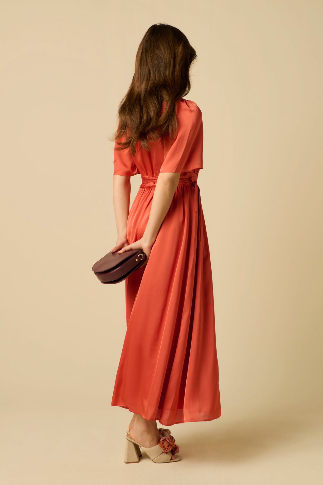 Maxi-Wickelkleid - hellrot