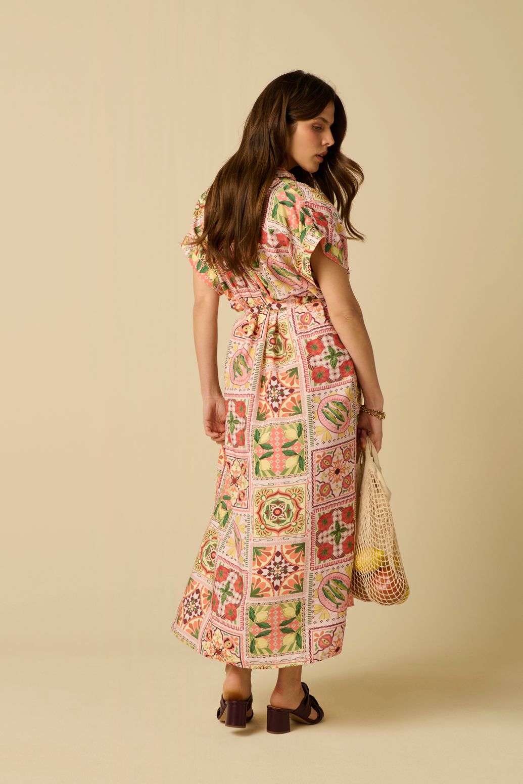 Multicolour maxi jurk met print