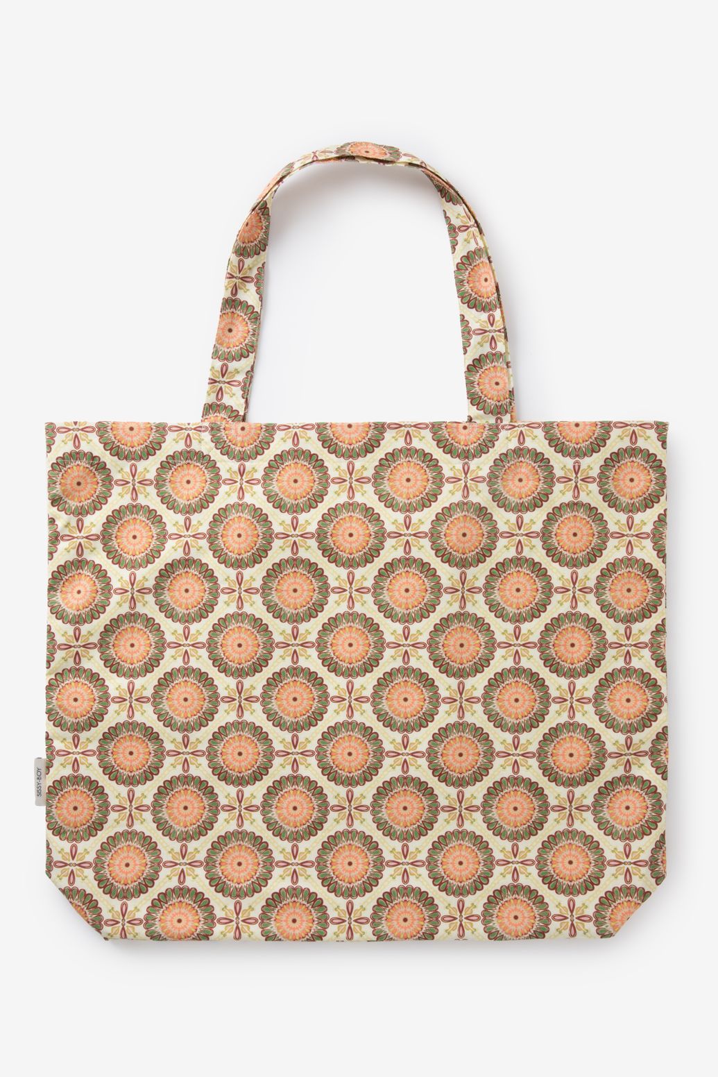 Canvas-Shopper mit Blumenmuster large - hellgelb