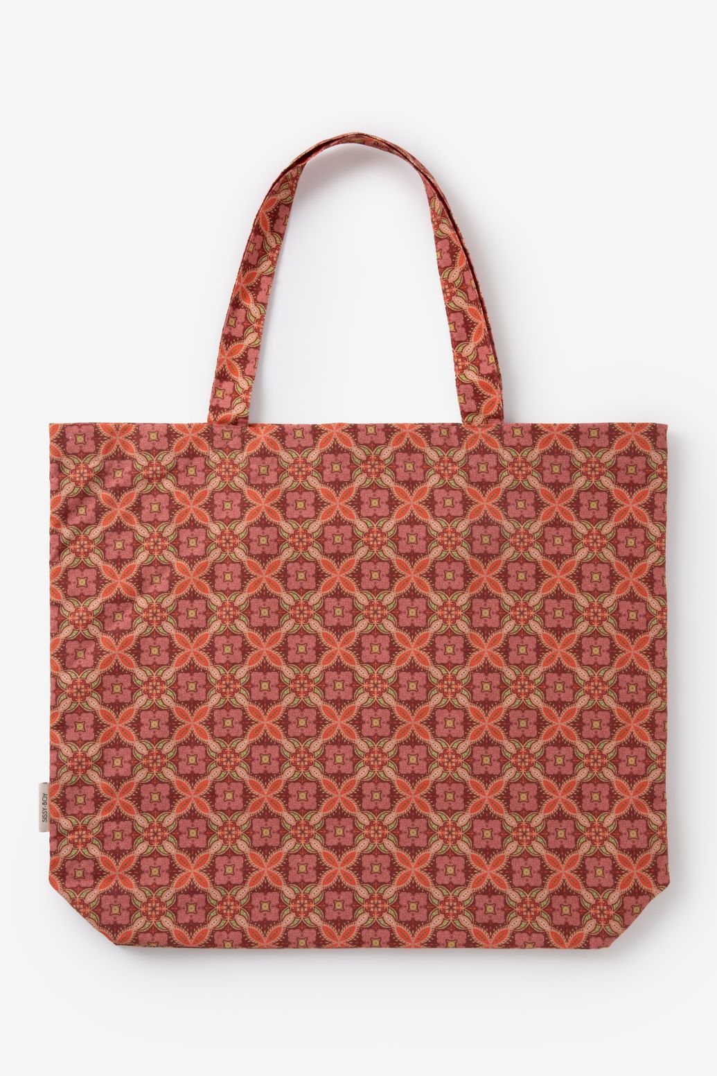 Shopper mit Blumenmuster large - dunkelrot