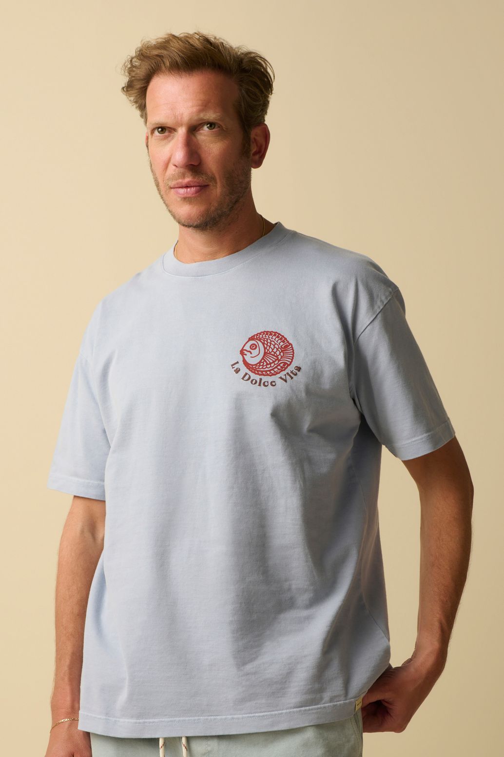 Blauw T-shirt met artwork