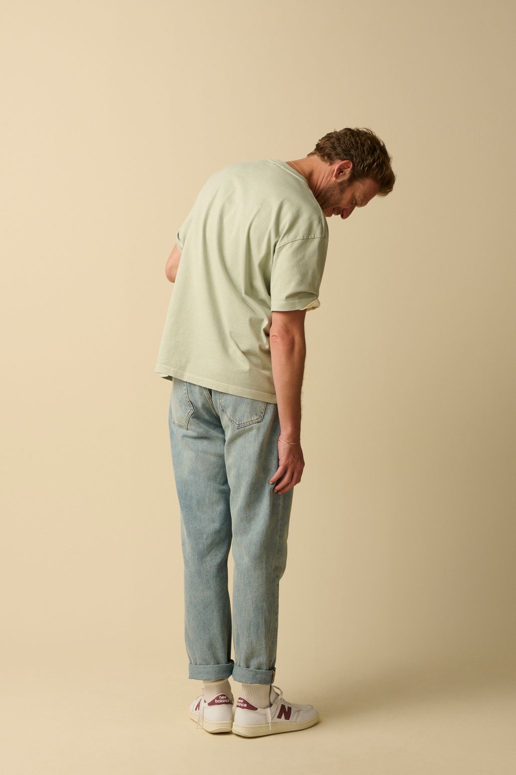 T-Shirt mit Artwork-Print - hellgrün