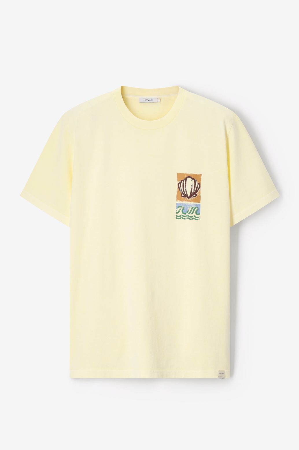 T-Shirt mit Artwork-Print - hellgelb