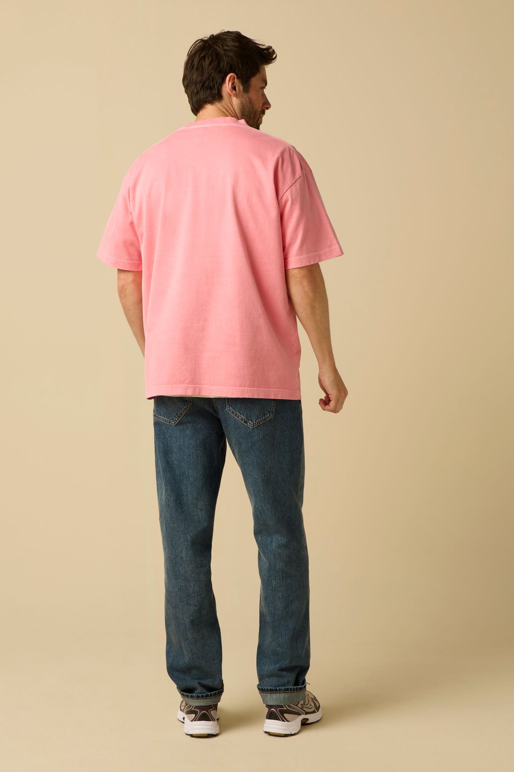 T-Shirt mit Artwork-Print - rosa
