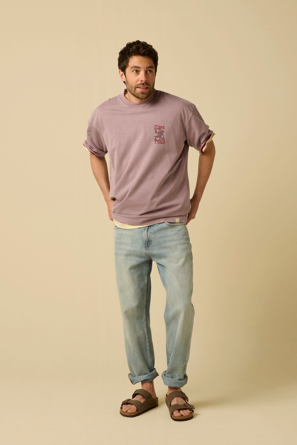 Lichtpaars T-shirt met artwork