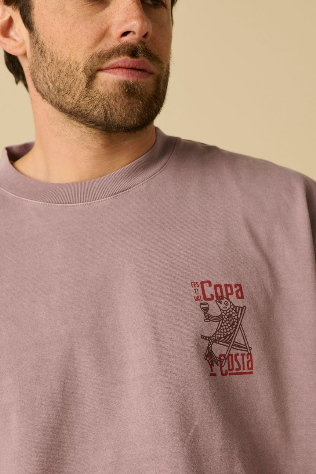 Lichtpaars T-shirt met artwork