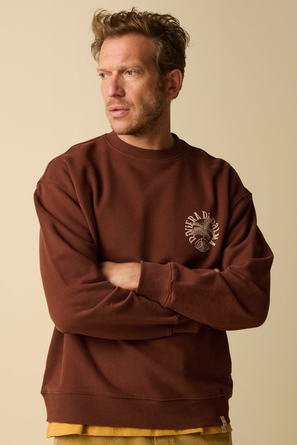 Sweat avec illustration - marron foncé