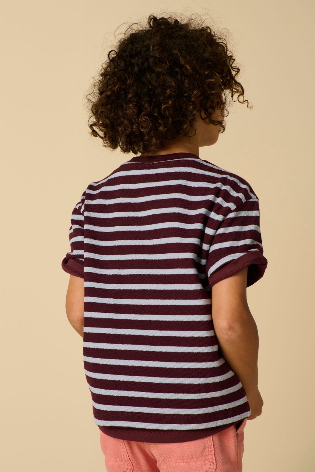 Gestreiftes T-Shirt - dunkelrot