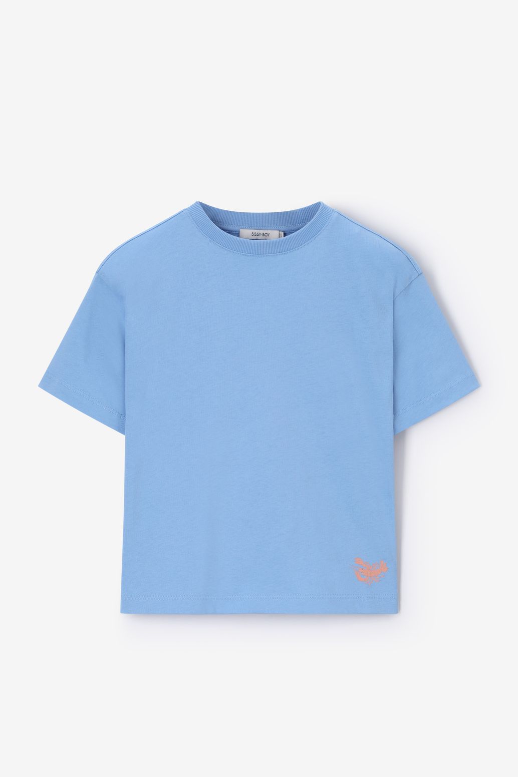 T-shirt ample avec illustration - bleu