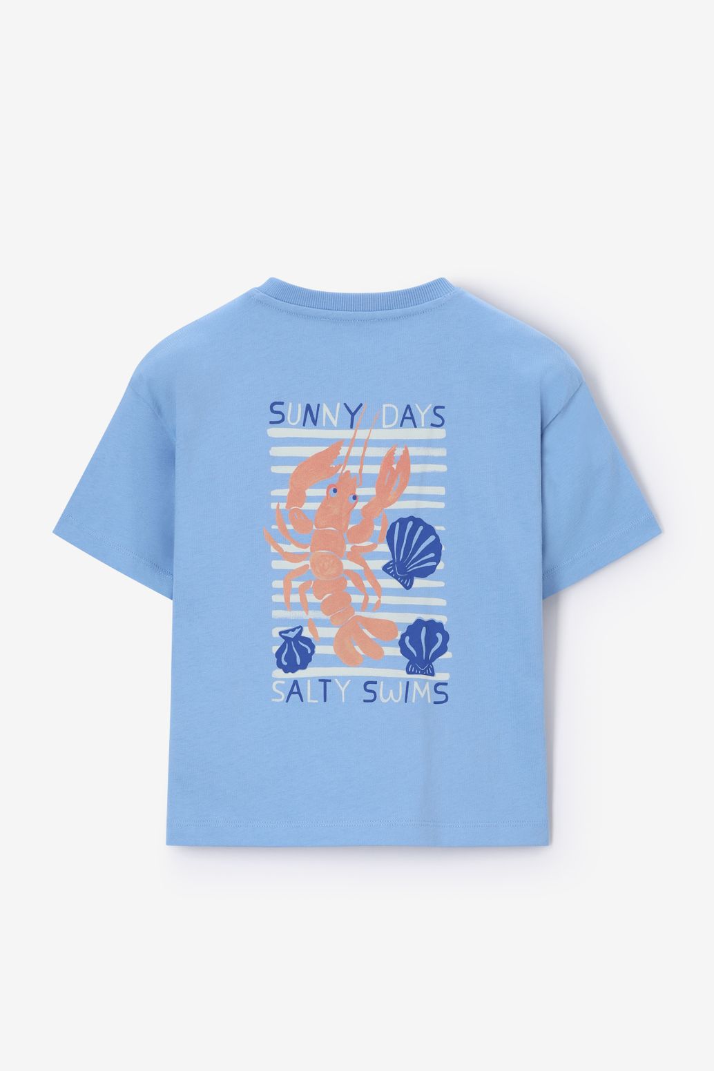 T-shirt ample avec illustration - bleu