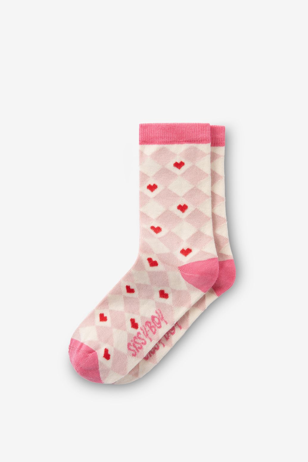 Socken mit Herzmuster - rosa