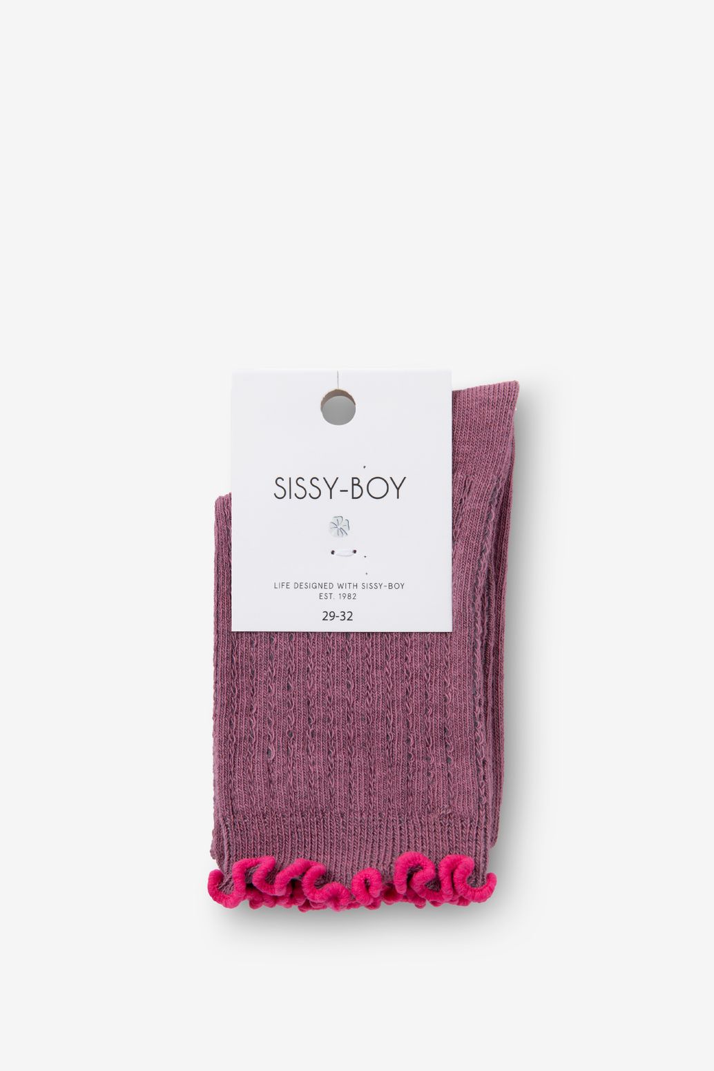 Paarse sokken met ruffles