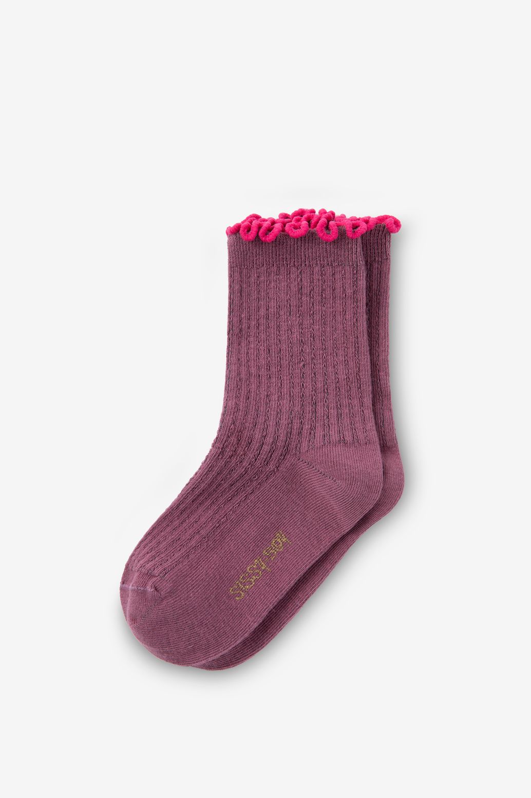 Paarse sokken met ruffles