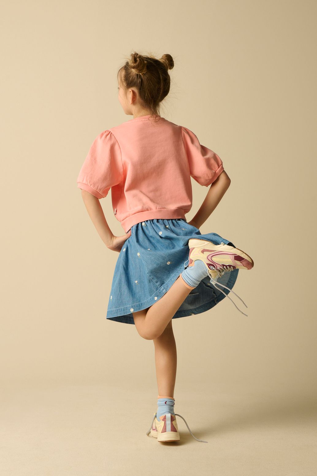 Jeansrock mit Stickerei - blau