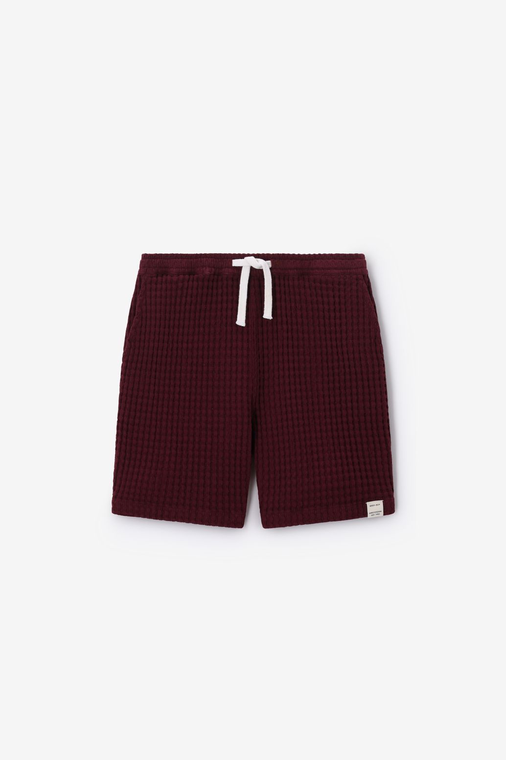 Donkerrode wafelstof short