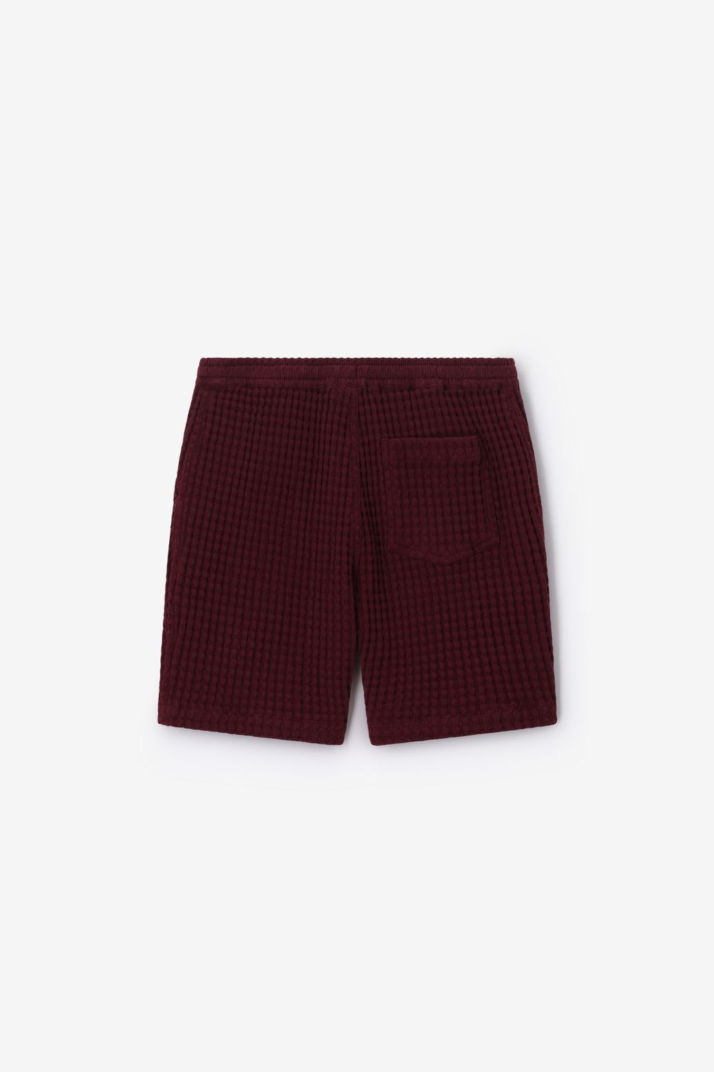 Donkerrode wafelstof short