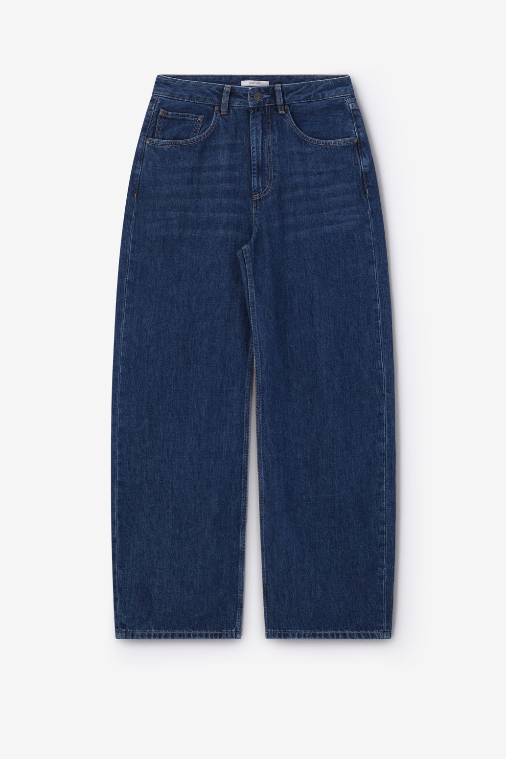 Donkerblauwe high waist barrel jeans