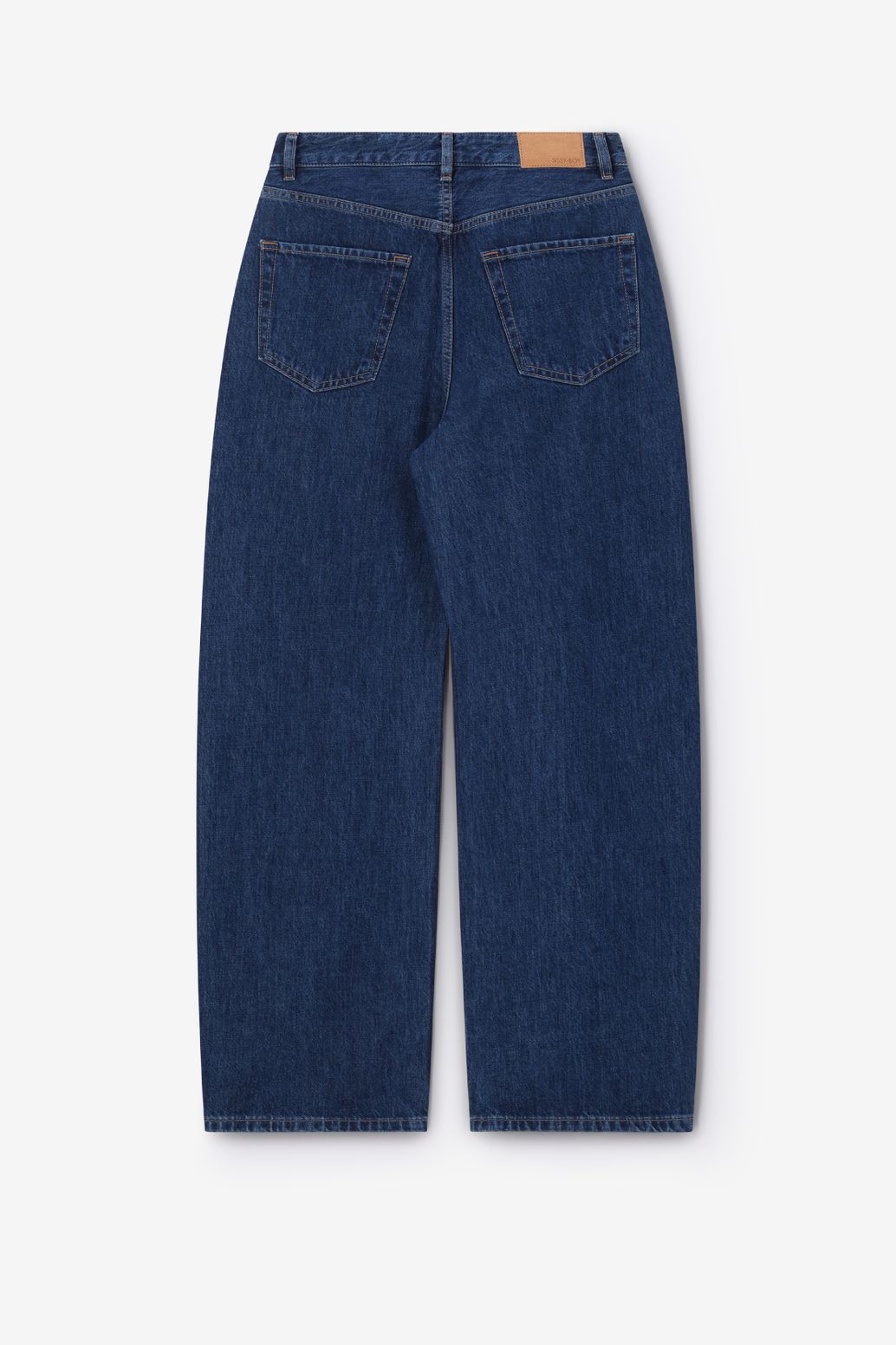 Donkerblauwe high waist barrel jeans