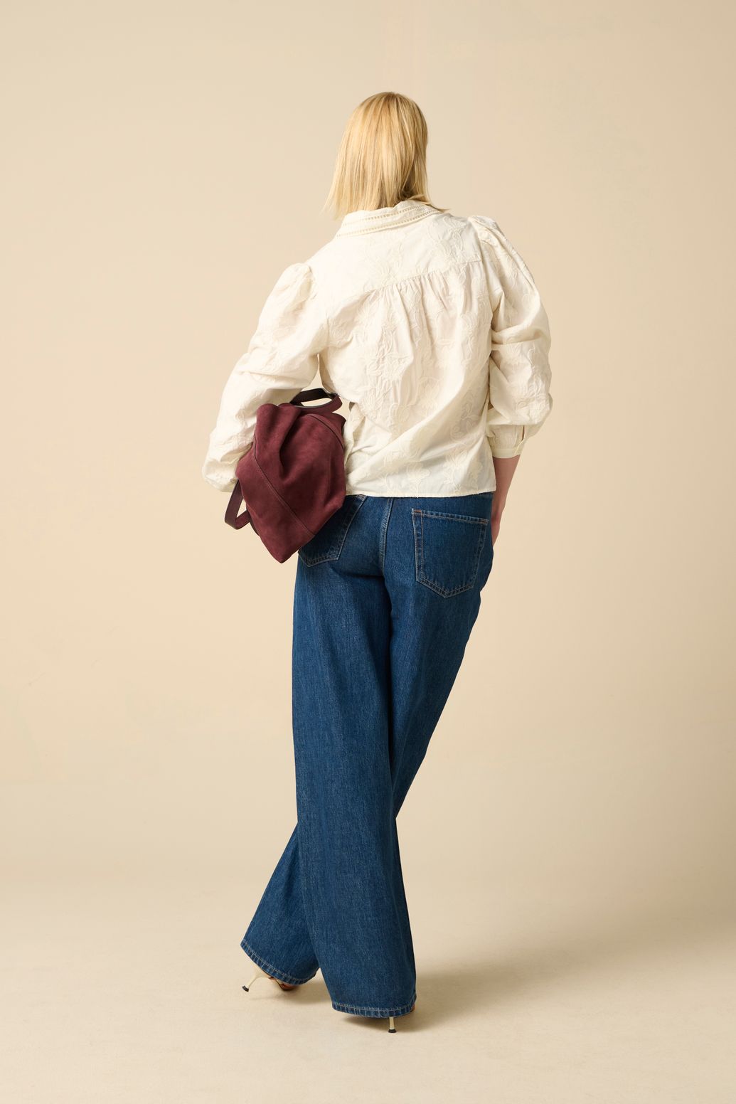 Donkerblauwe high waist barrel jeans