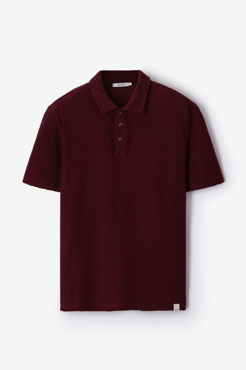 Donkerrode badstof polo