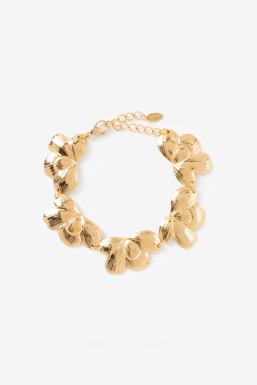 Gold plated armband met bloemen