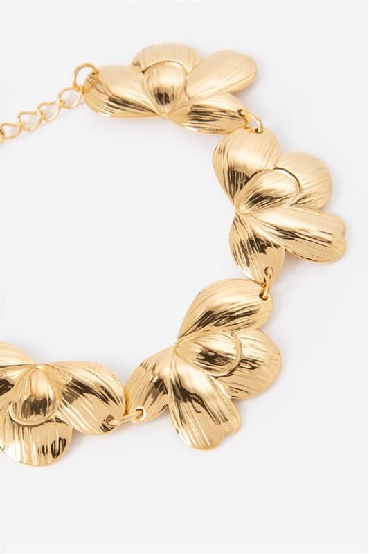 Gold plated armband met bloemen