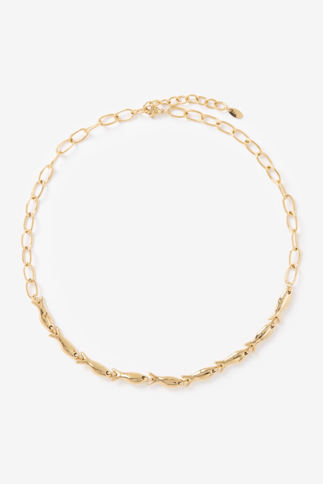 Gold plated ketting met vissen
