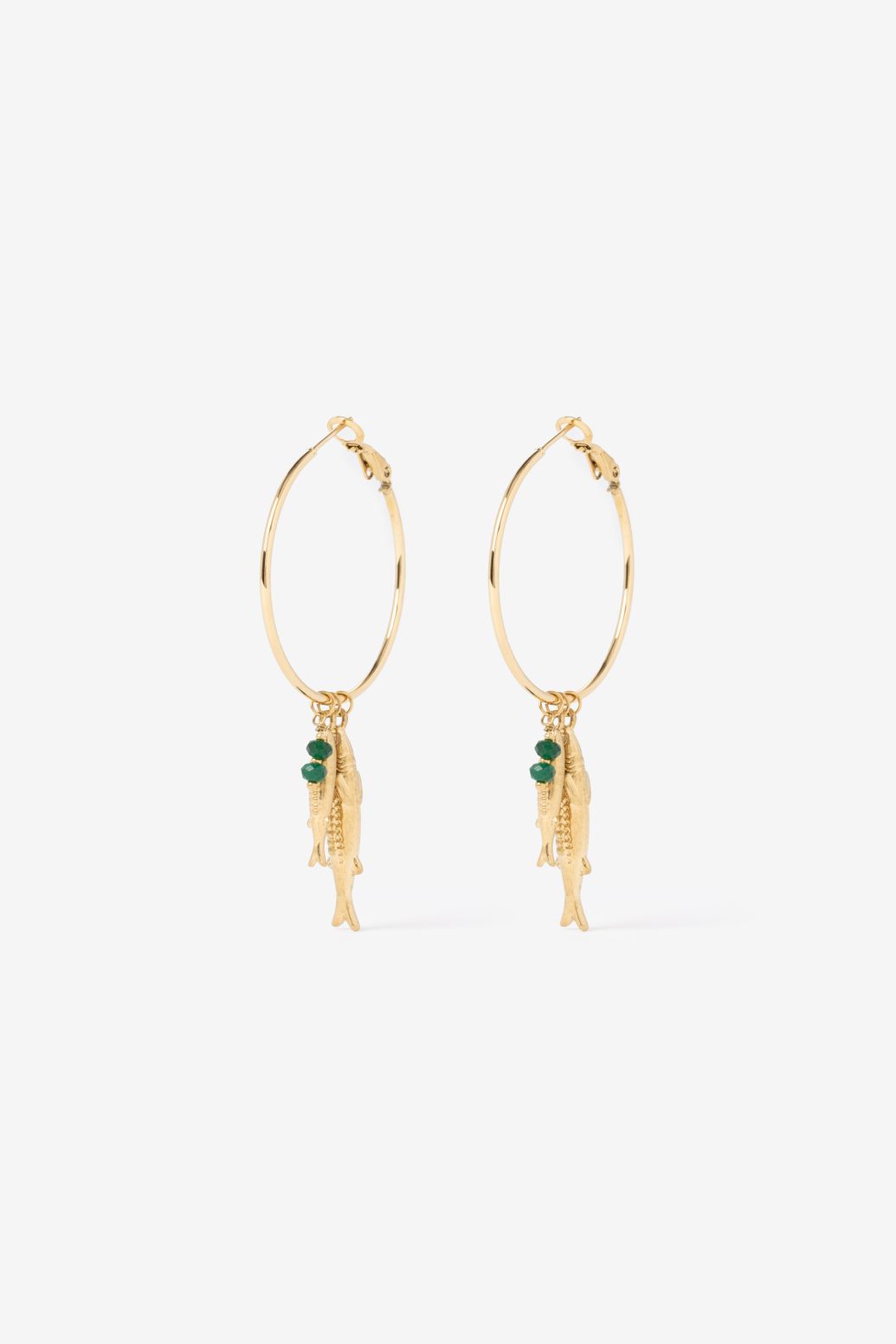 Créoles plaqué or avec poissons