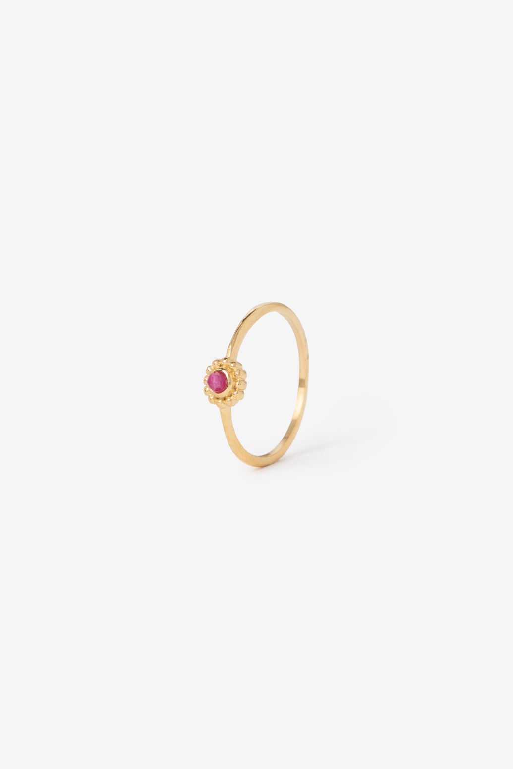Gold plated ring met ronde steen